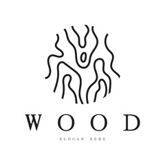 wood logo template icon illustration design vector, used for wood factories, wood plantations, log processing, wood furniture, wood warehouses with a modern minimalist concept