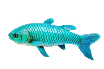 Turquoise Tidal fish. Transparent background. generative AI