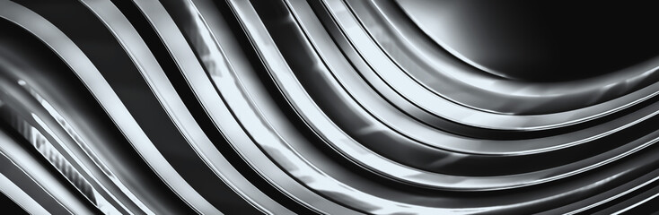 Metallic Future 3D wave texture