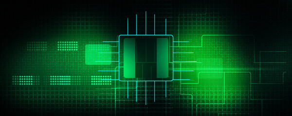 2d illustration Abstract futuristic electronic circuit technology background

