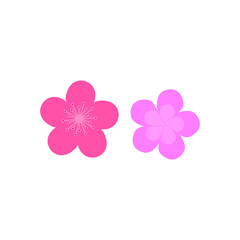 Cherry blossom icon vector, isolated on white background.
