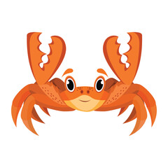 Vector Cartoon Crab Character isolated illustration