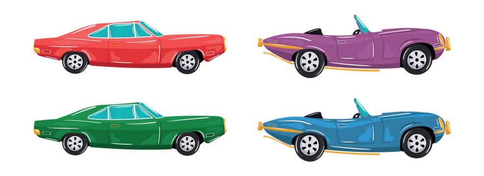 Vintage Retro Car Comic Cartoon Vector