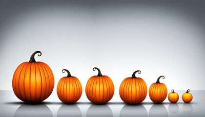 Line of pumpkins - Generative AI