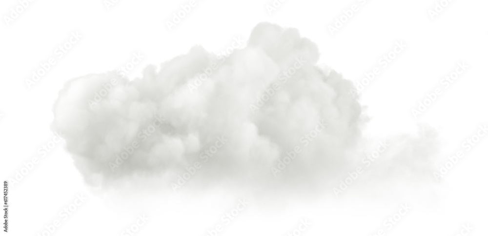 Aufkleber peaceful white cloud hovering on transparent backgrounds 3d rendering png