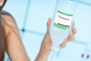 Fototapeta premium Clindamycin Intravenous Solution