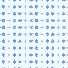 pattern with  blue flowers