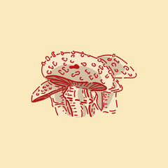 mushroom hand drawn vector illustration on clean background