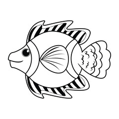 Vector Cartoon Fish Character isolated illustration