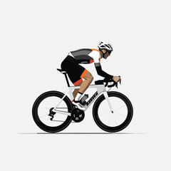 racing cyclist vector flat minimalistic isolated illustration