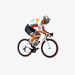 racing cyclist vector flat minimalistic isolated illustration - obrazy, fototapety, plakaty