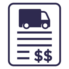 transportation costs icon with a van