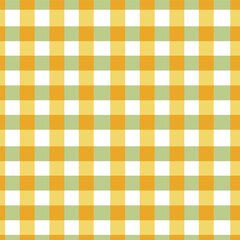 Buffalo check seamless pattern, colorful plaid geometric background. Green and yellow vector illustration.