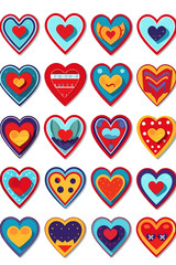 set of hearts icons