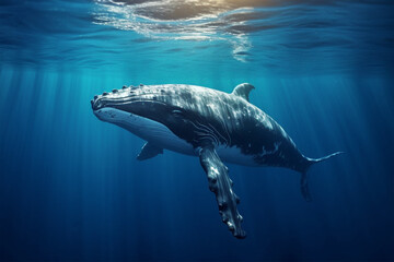 Fototapeta premium whale in the sea