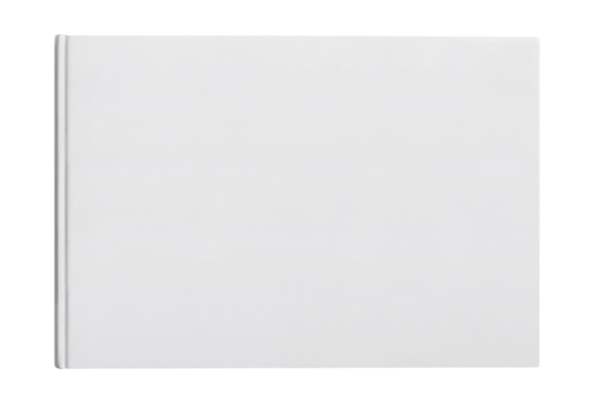 White hardcover rectangular book or album, cut out