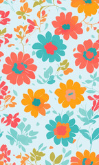 seamless floral pattern created with generative AI