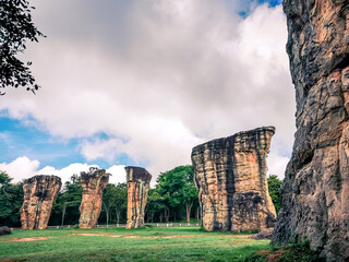 Mor Hin Khao, the stone henge of Thailand at Phu Laenkha National Park, Chaiyaphum province.