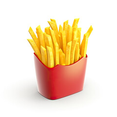 Illustration of French fries on a white background. .Generative AI.