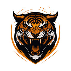 Angry tiger, logo vector art, sticker, tattoo