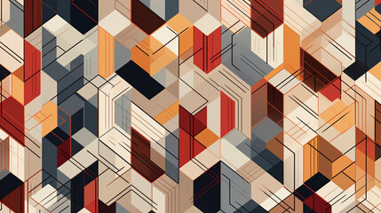 Seamless pattern of squares. pattern background, abstract geometric of square. AI Generate