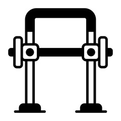Smith Machine concept, weight machine for training vector icon design, Fitness and Wellness symbol, Workout and Weightlifting sign, Personal training equipment stock illustration