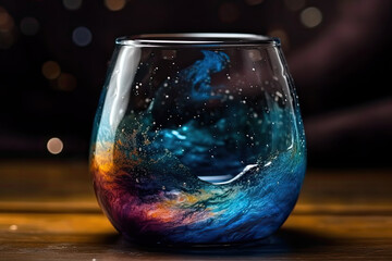 Inside of the Glass is Full of Galaxy