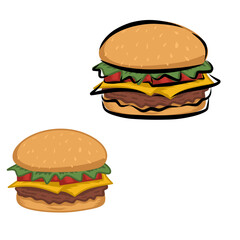 Burger Vector, Burger Line, Burger Illustration