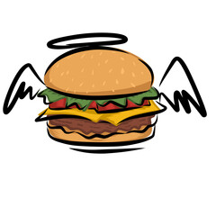 Burger Vector, Burger Line, Burger Illustration