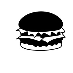 Burger Vector, Burger Line, Burger Illustration