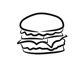 Burger Vector, Burger Line, Burger Illustration