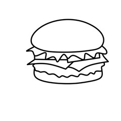 Burger Vector, Burger Line, Burger Illustration