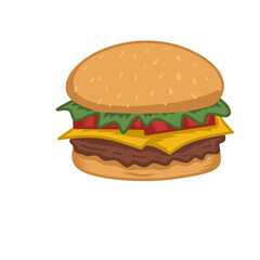 Burger Vector, Burger Line, Burger Illustration