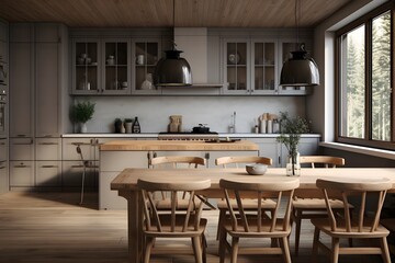 Fototapeta premium kitchen and room