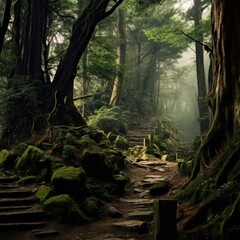 Mystical Japanese Forest   - amazing photo stylish and eyecatching