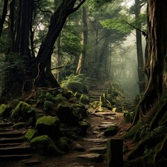 Fototapeta premium Mystical Japanese Forest - amazing photo stylish and eyecatching