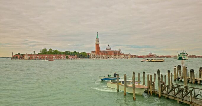 Venice wide view with boats