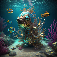 underwater scene with fishes , beautiful fish under water, under water scenes , fish under water 
