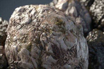 A close-up of a natural object, such as a rock or crystal, with unique and interesting patterns and textures, Generative AI