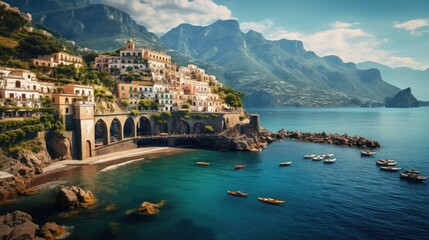 Amalfi Coast Italy    - amazing photo stylish and eyecatching - obrazy, fototapety, plakaty