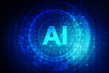 2d illustration Artificial Intelligence (AI) concept