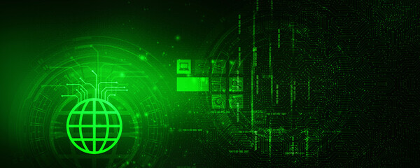 2d illustration Abstract futuristic electronic circuit technology background
