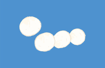 Obraz na płótnie Canvas Sliced of round white mochi in dessert illustration
