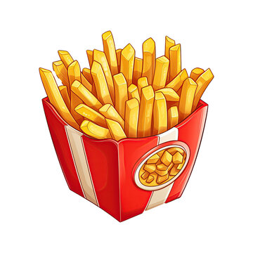 recommend clip art: Delicious French Fries Clipart. Crispy Fast Food Illustration for Snack Menus. Generative AI