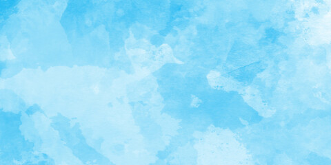 Vintage blue watercolor background with Abstract Decorative Light Blue Grunge texture, Beautiful abstract color blue texture background on white surface used as wallpaper, presentation and any design.