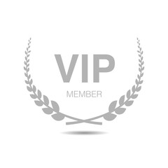 Vip member laurel wreath vector label