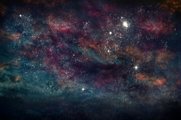  space background with starry night sky and fantastic galaxies