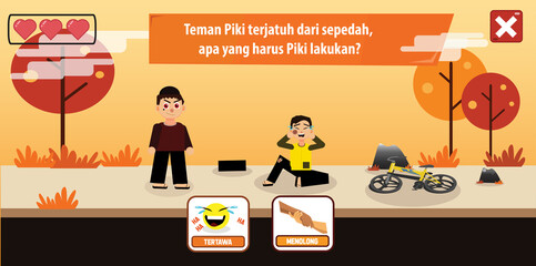 User Interface Education Game Asmaul Husna "Ar Rahman" Level 1 Backround Question