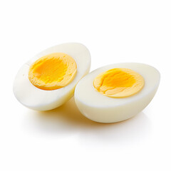 
Delicious Boiled parts eggs isolated on white background

