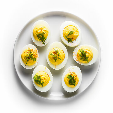 
Delicious Deviled eggs isolated on white background

